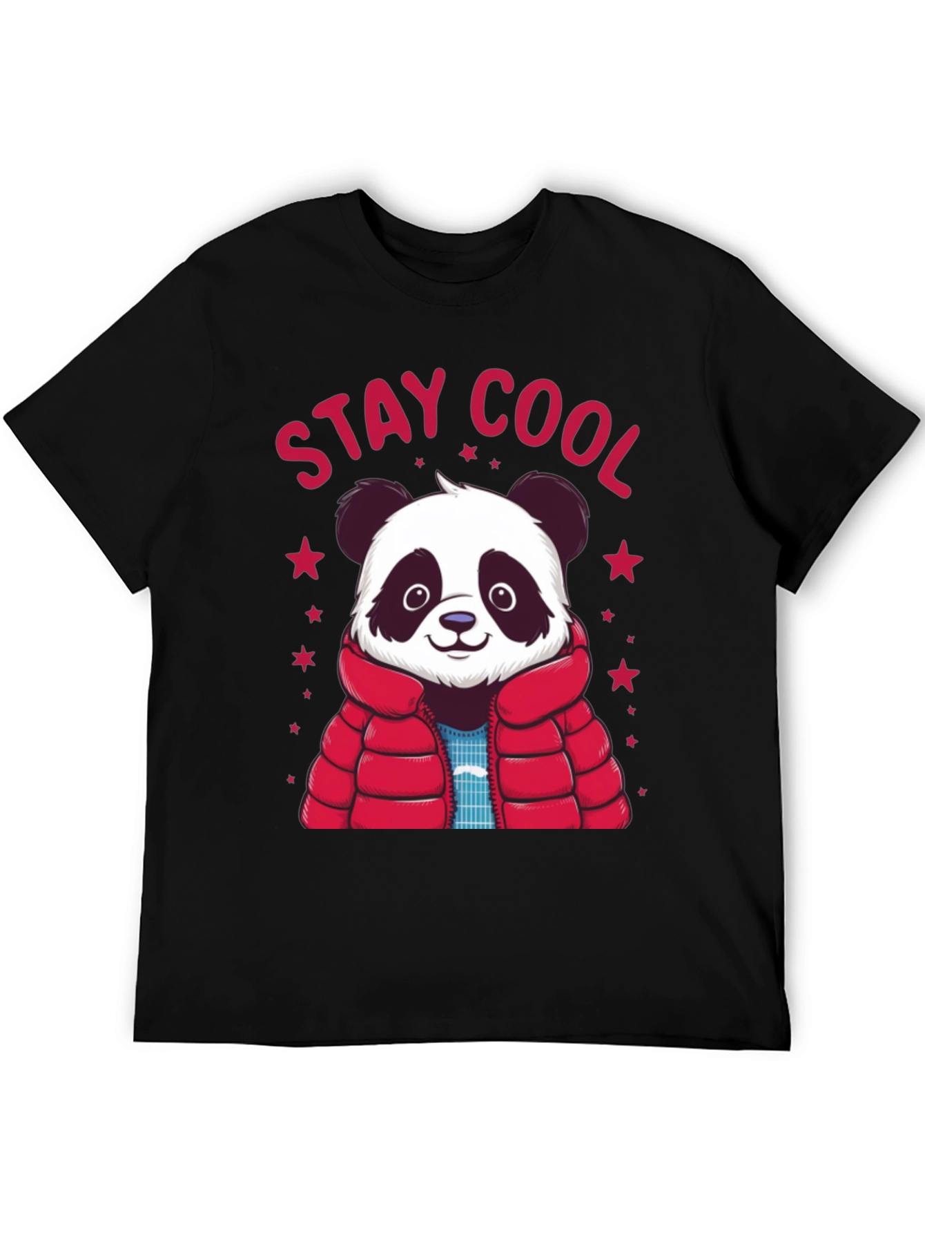 Stay Cool Panda Graphic Tee - Black