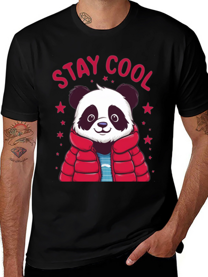 Stay Cool Panda Graphic Tee - Black