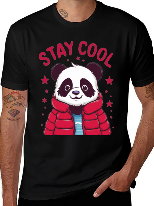 Stay Cool Panda Graphic Tee - Black