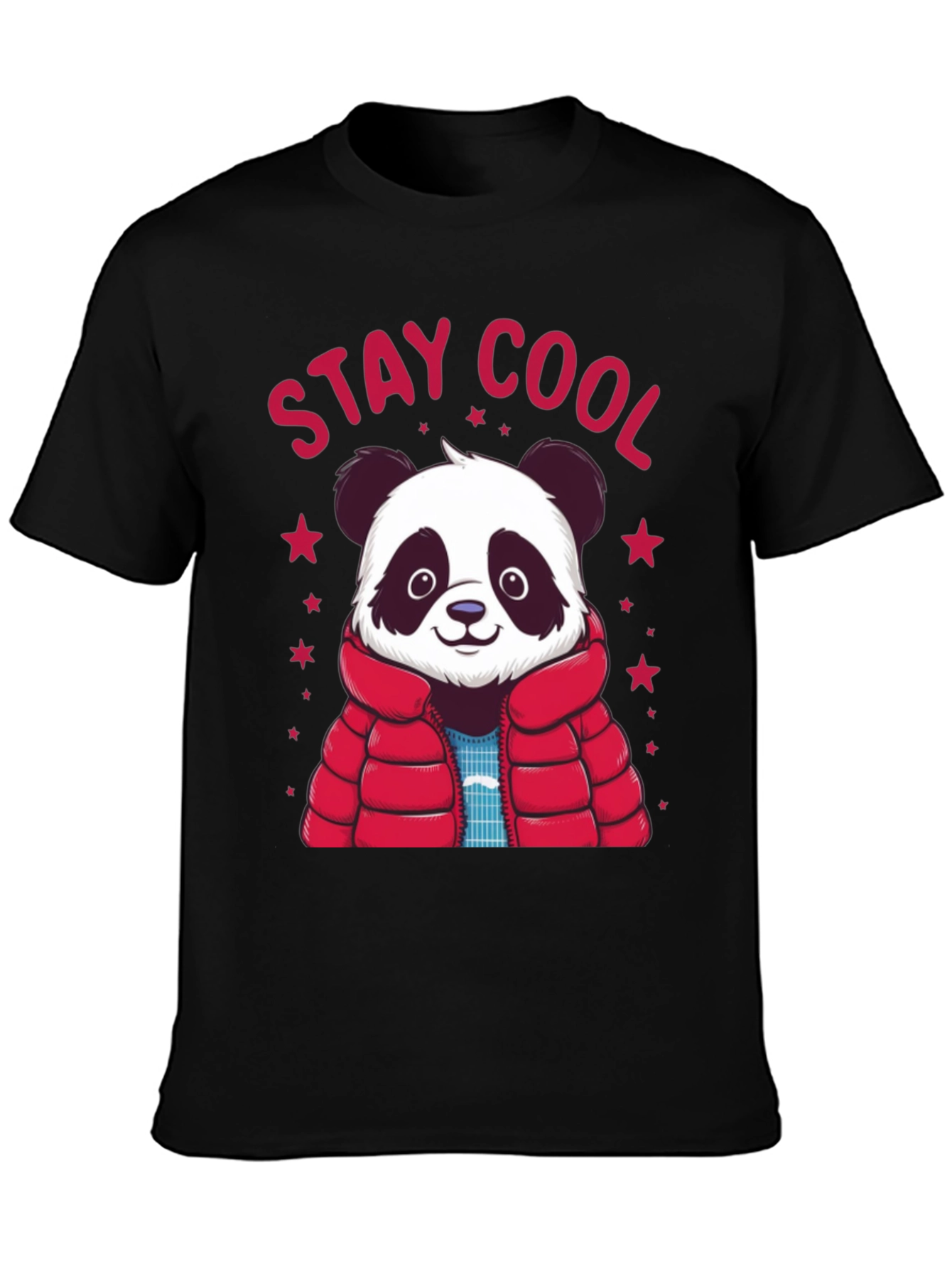 Stay Cool Panda Graphic Tee - Black