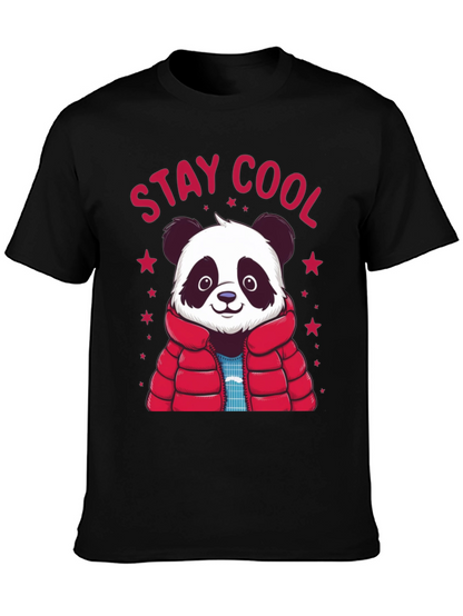 Stay Cool Panda Graphic Tee - Black