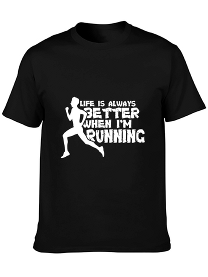 Life is Better Running Graphic Tee - Black