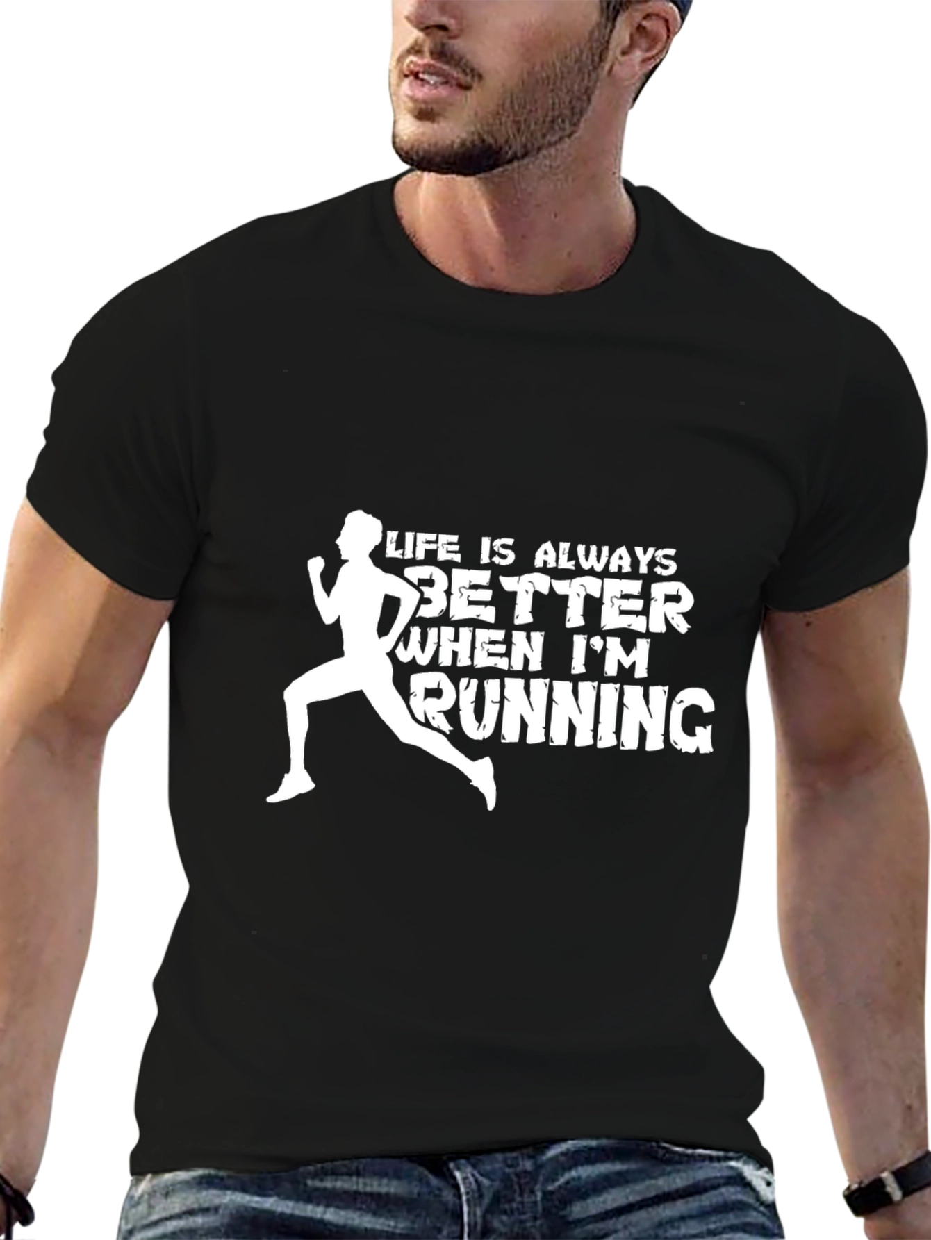 Life is Better Running Graphic Tee - Black