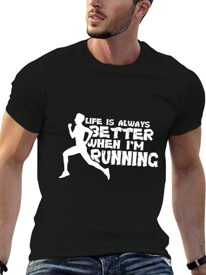 Life is Better Running Graphic Tee - Black