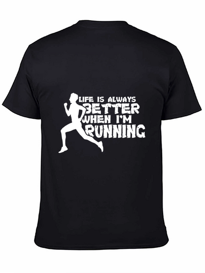Life is Better Running Graphic Tee - Black