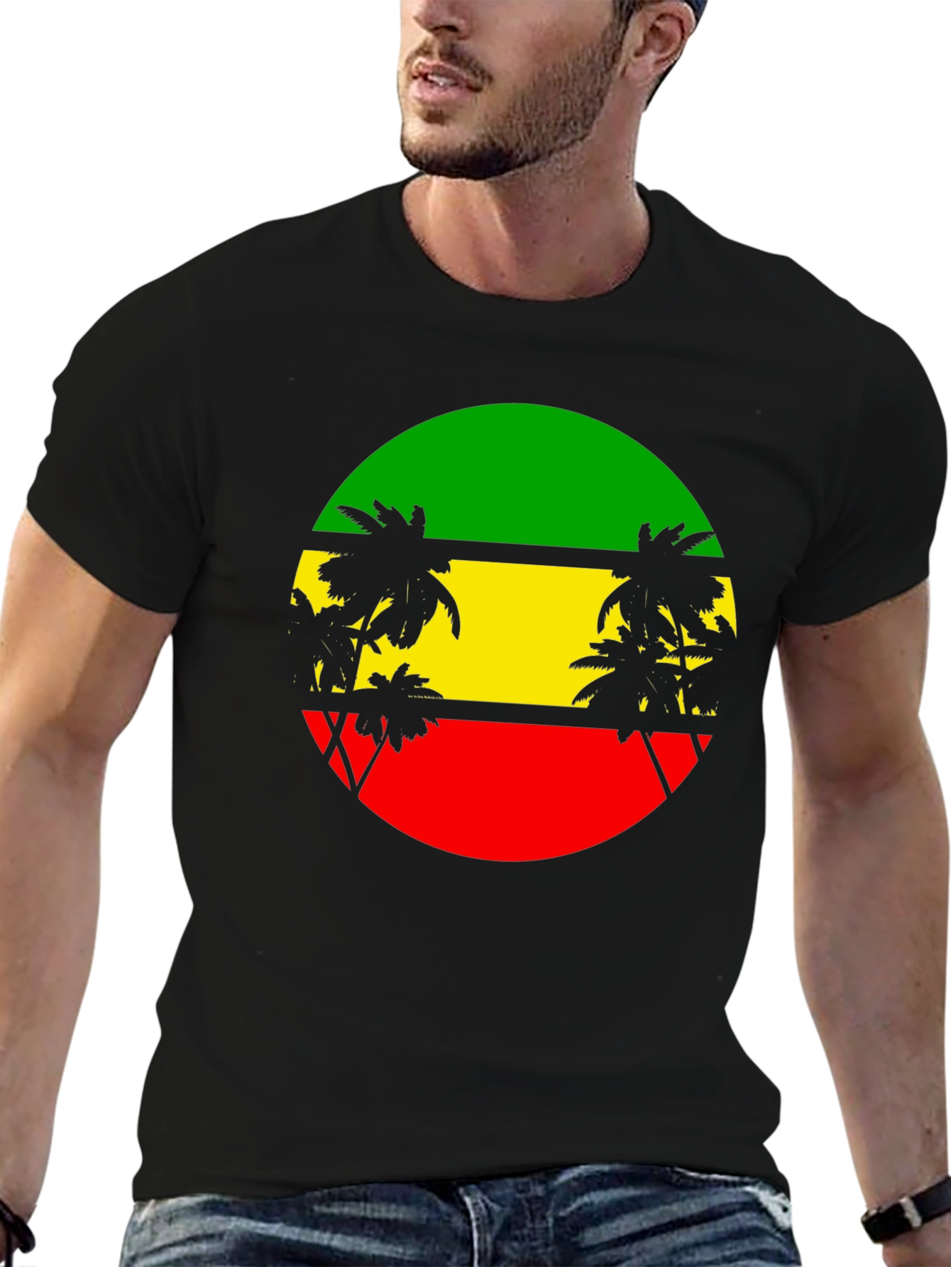 Rasta Palm Tee - Reggae Style T-Shirt