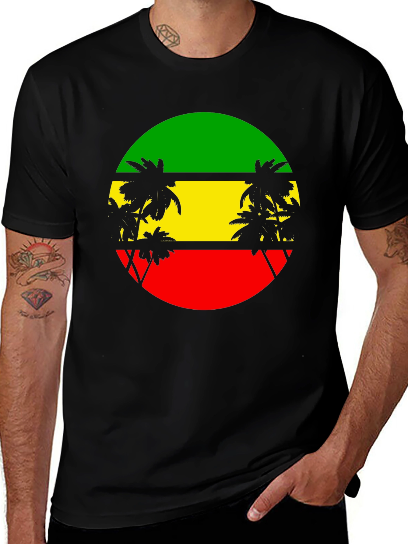 Rasta Palm Tee - Reggae Style T-Shirt