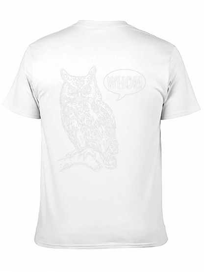 Whom Owl Graphic Tee - Black Cotton T-Shirt