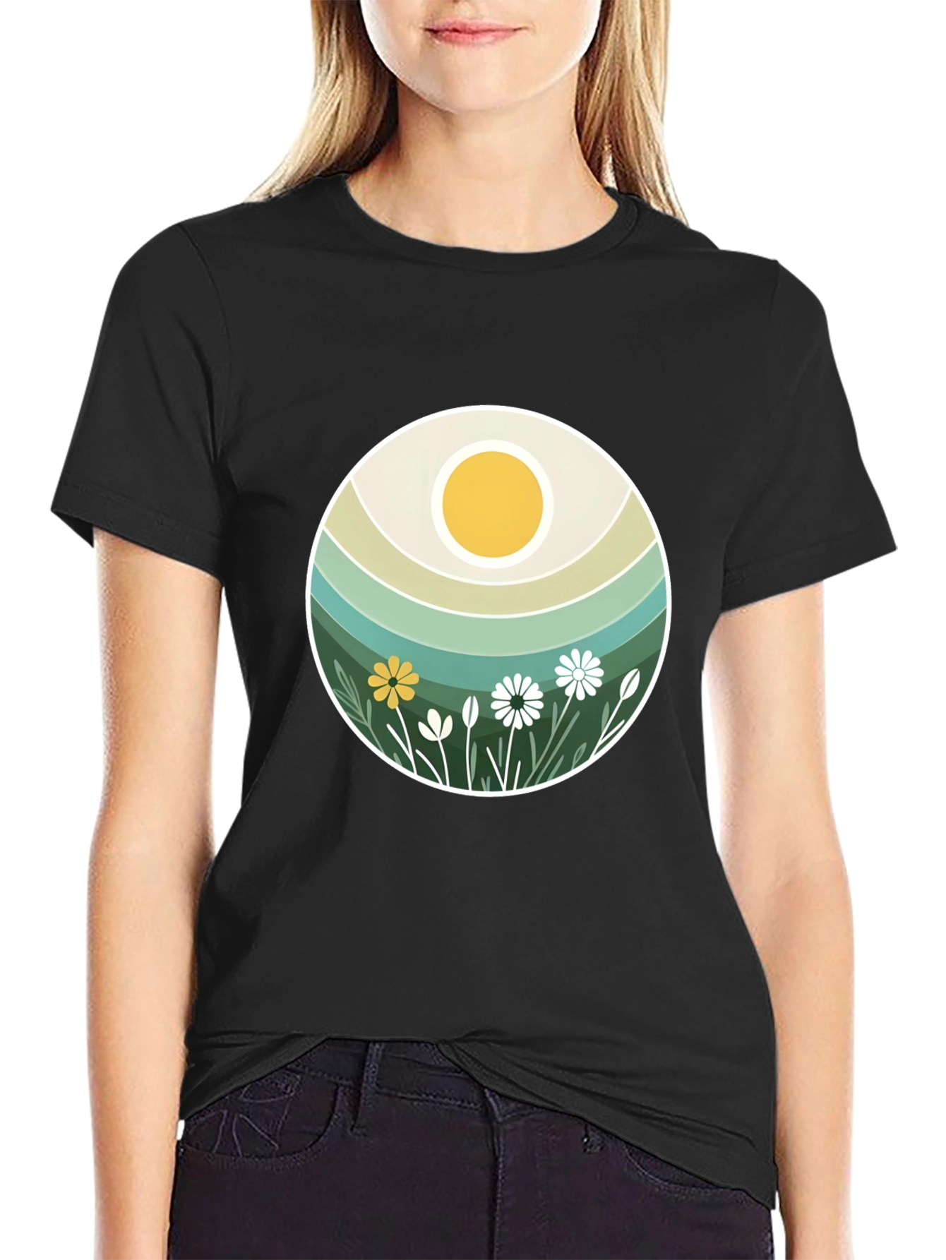 Retro Floral Sun T-Shirt