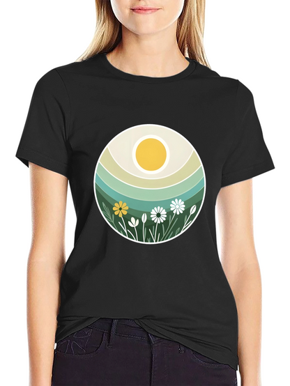 Retro Floral Sun T-Shirt