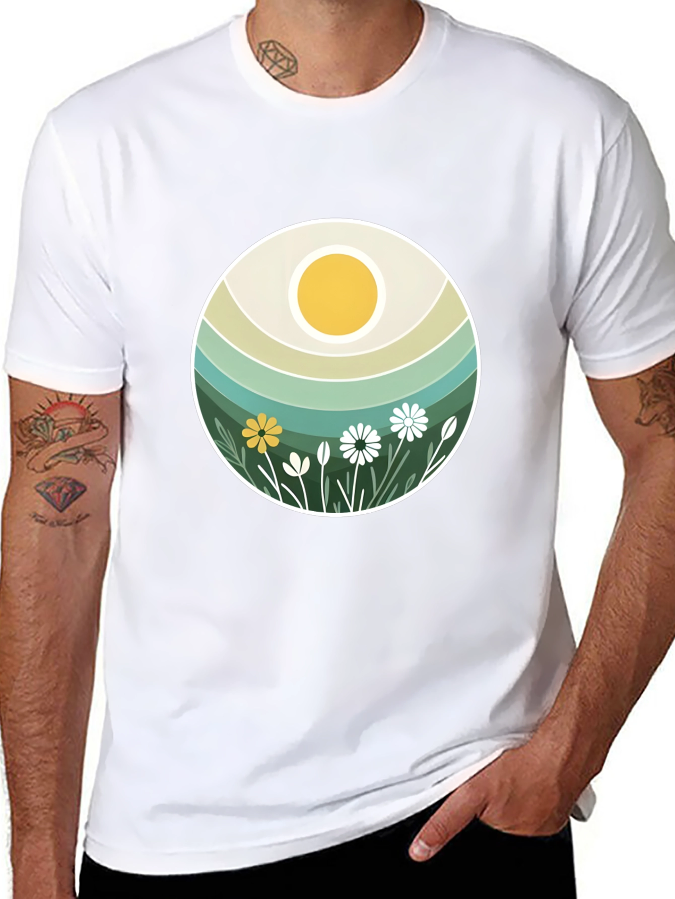 Retro Floral Sun T-Shirt