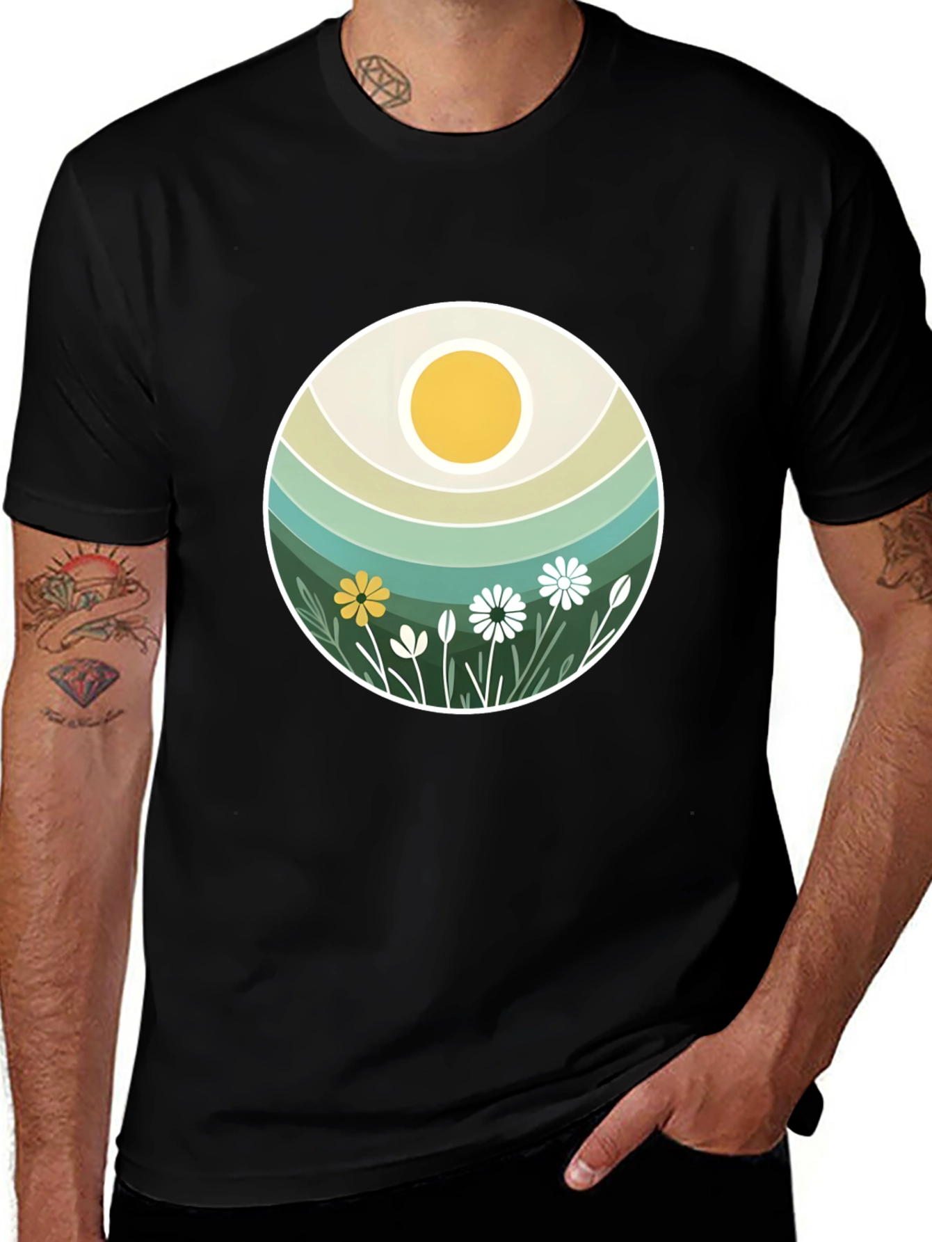 Retro Floral Sun T-Shirt
