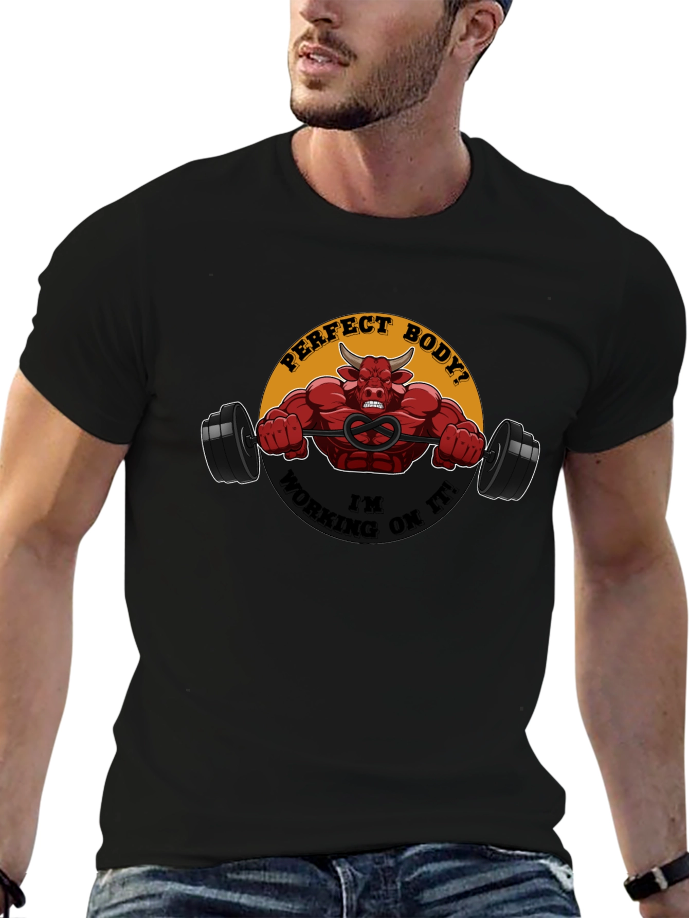 Perfect Body in Progress Black Graphic Tee