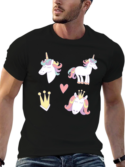 Unicorn Dreams Black T-Shirt Cute Design