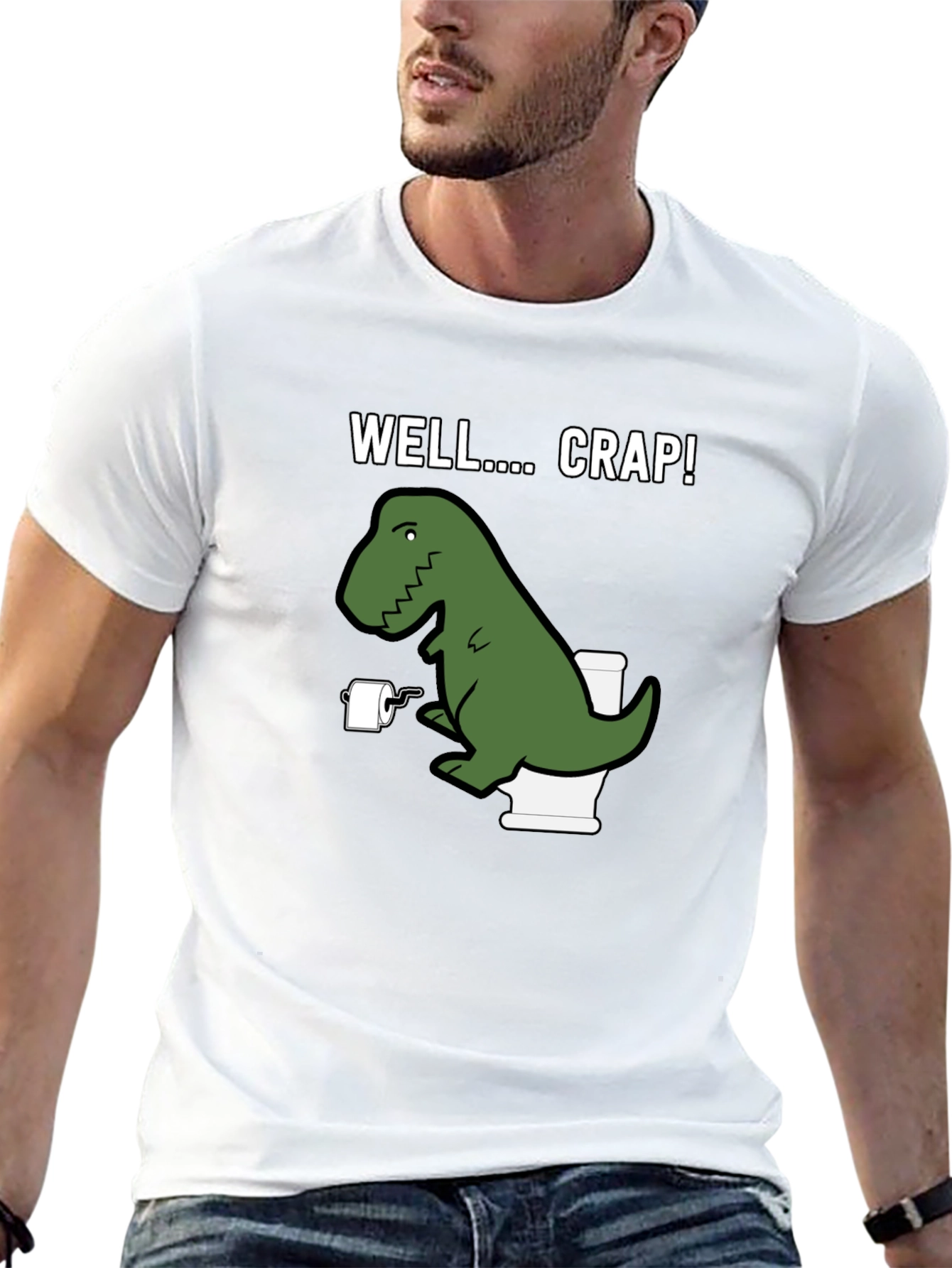 Dino Toilet Humor T-Shirt - Well... Crap!