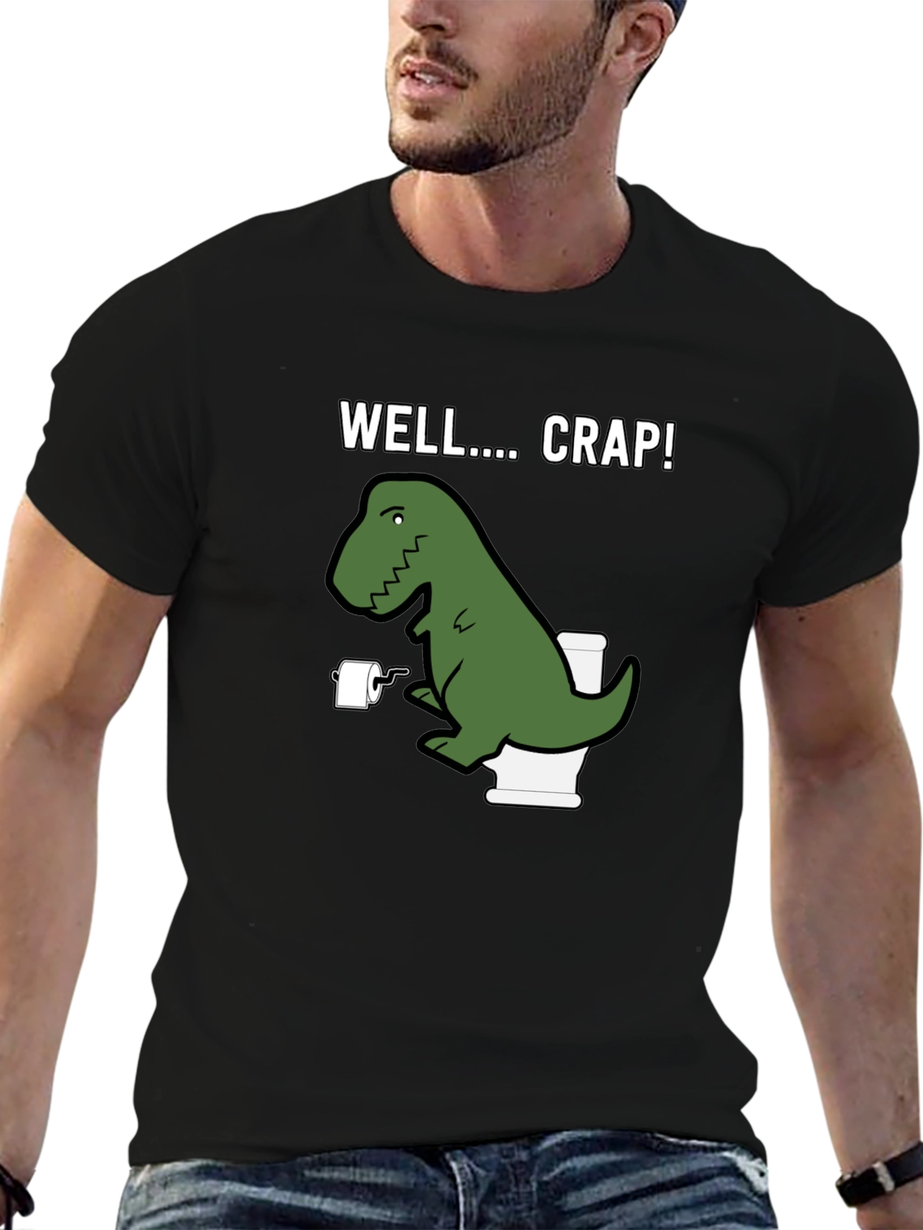 Dino Toilet Humor T-Shirt - Well... Crap!