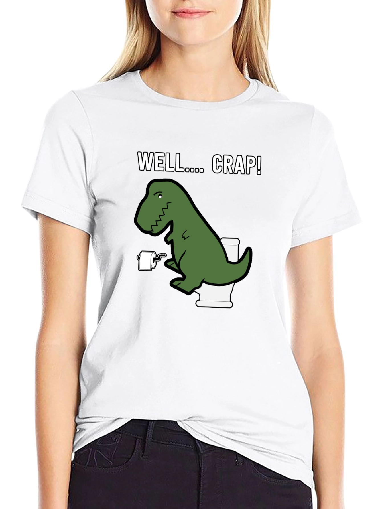 Dino Toilet Humor T-Shirt - Well... Crap!