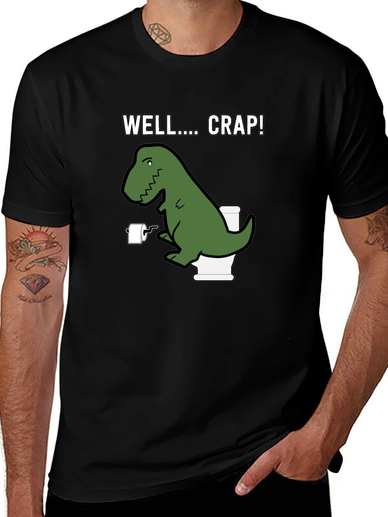 Dino Toilet Humor T-Shirt - Well... Crap!
