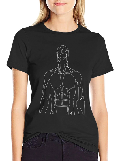 Geometric Superhero Graphic Tee - Black