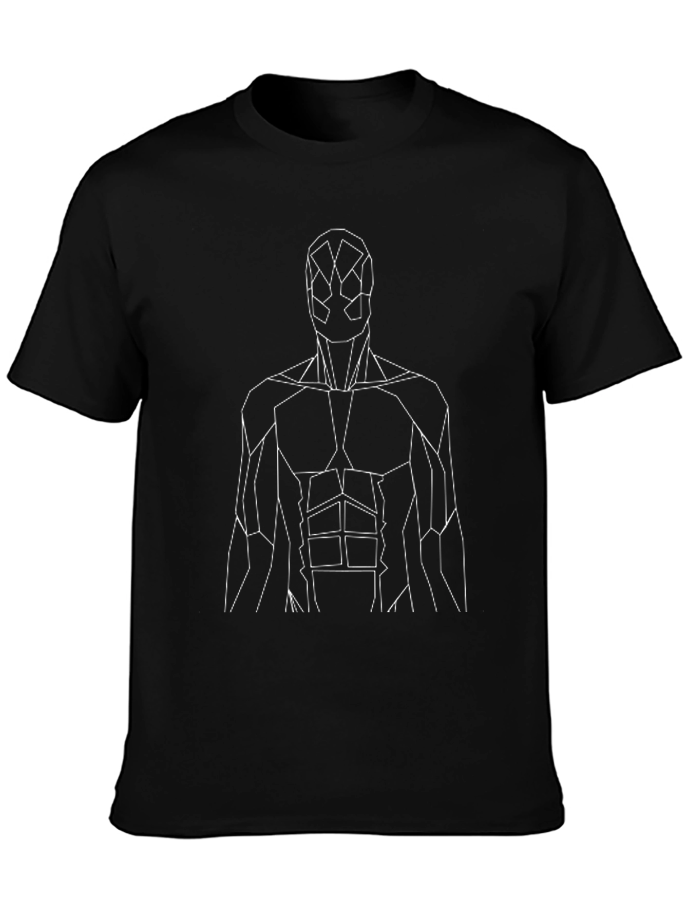 Geometric Superhero Graphic Tee - Black
