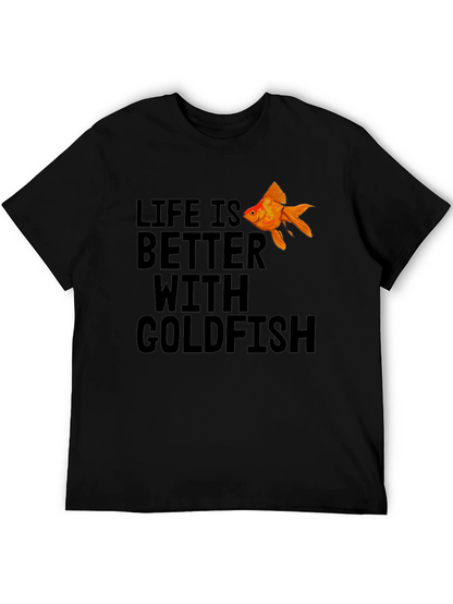 Life is Better With Goldfish Black T-Shirt