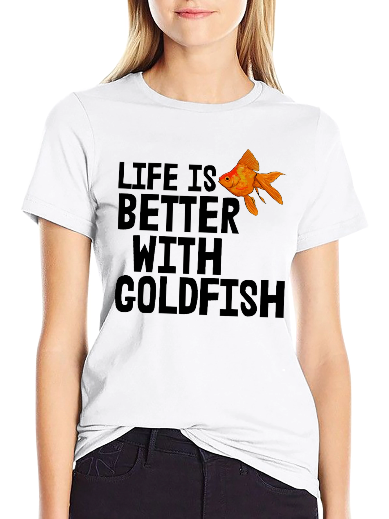 Life is Better With Goldfish Black T-Shirt