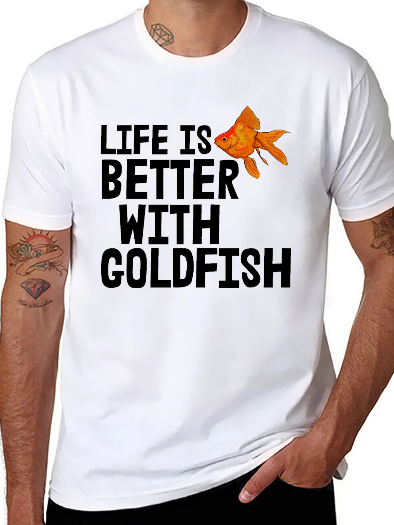 Life is Better With Goldfish Black T-Shirt