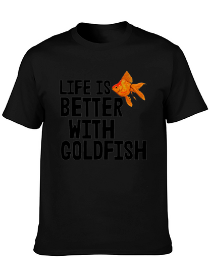 Life is Better With Goldfish Black T-Shirt