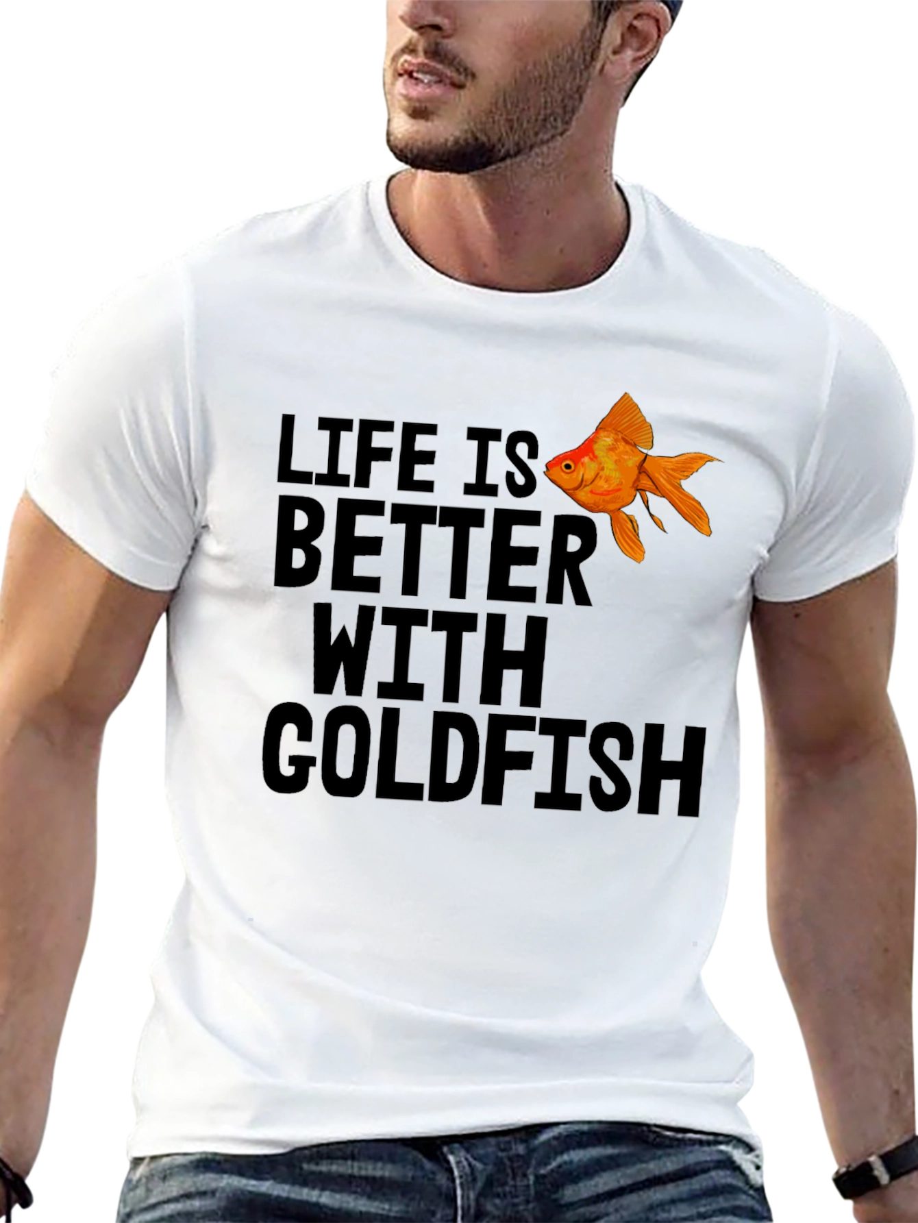 Life is Better With Goldfish Black T-Shirt