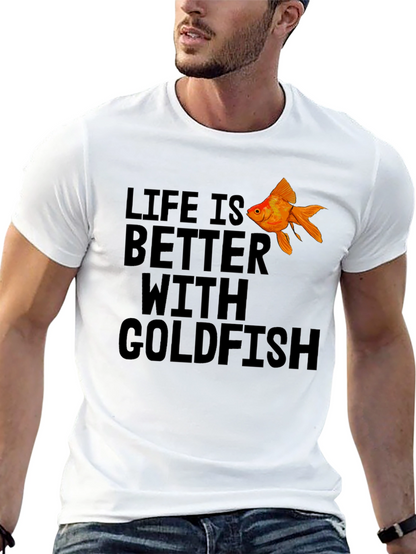 Life is Better With Goldfish Black T-Shirt