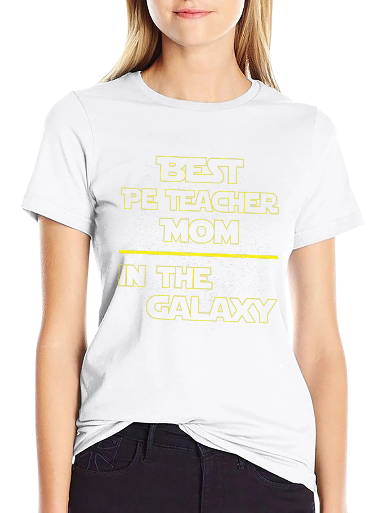 Best PE Teacher Mom in the Galaxy Black T-Shirt