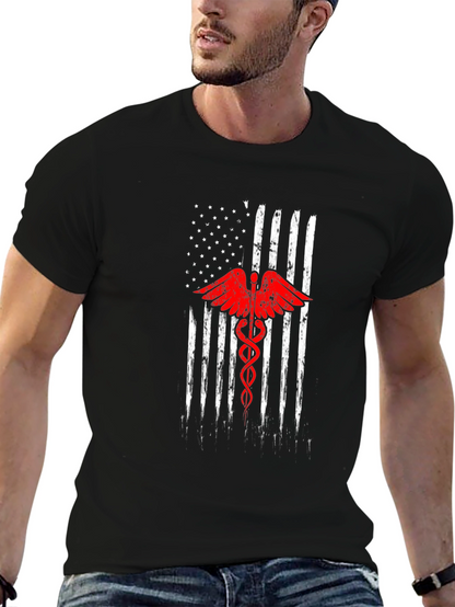 American Flag Medical Symbol T-Shirt