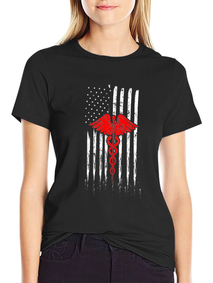 American Flag Medical Symbol T-Shirt
