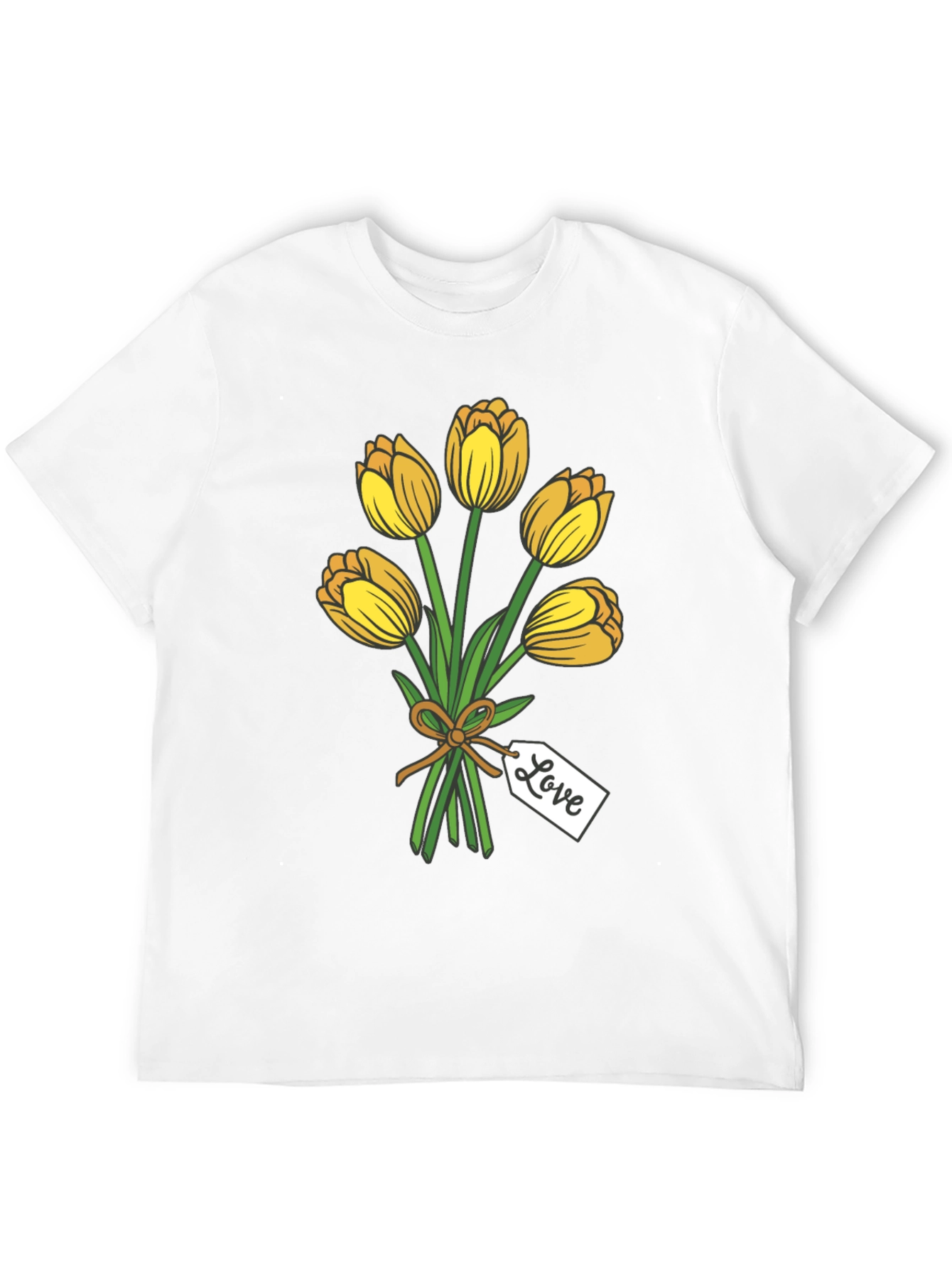 Tulip Bouquet Graphic Tee - Stylish Black T-Shirt