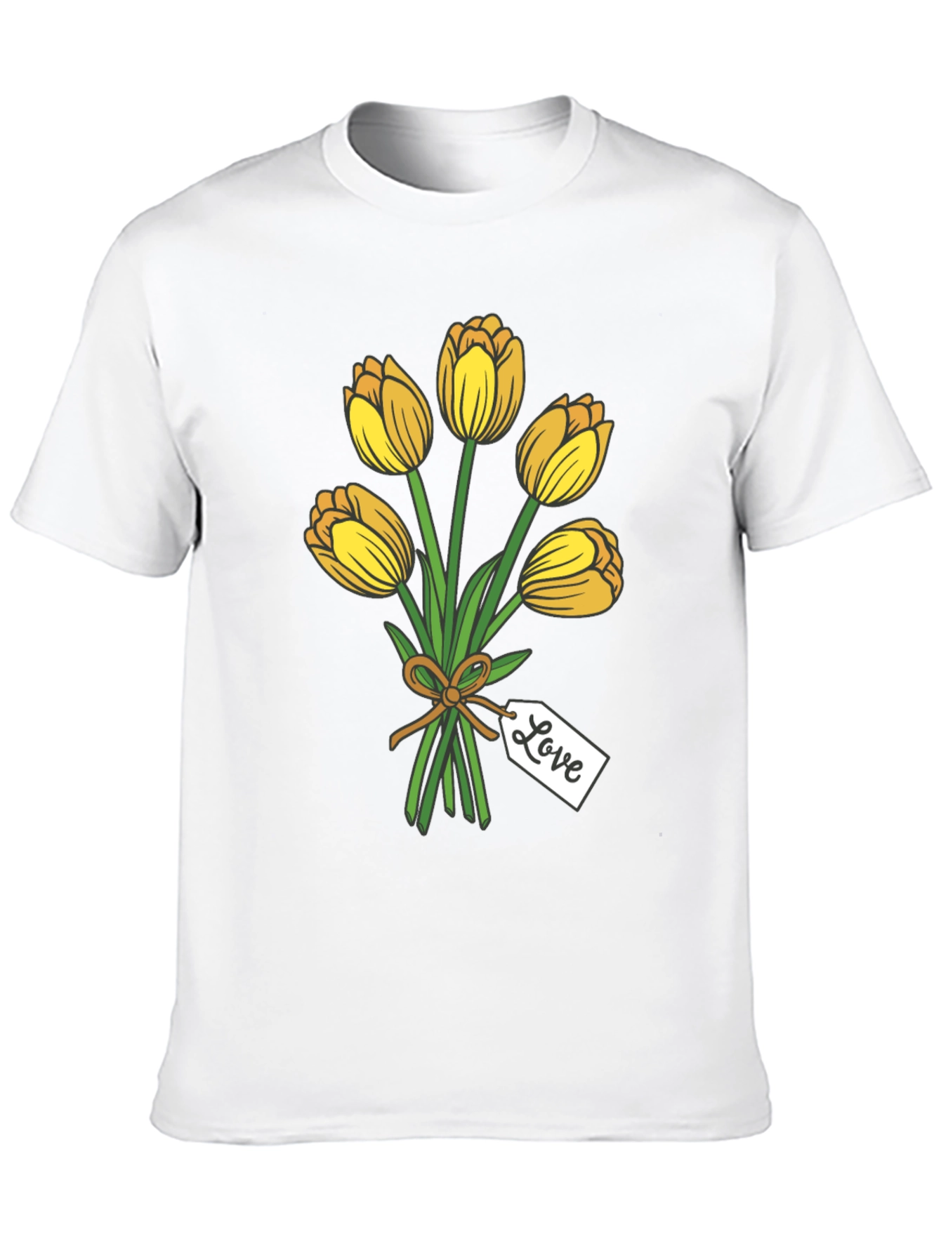 Tulip Bouquet Graphic Tee - Stylish Black T-Shirt