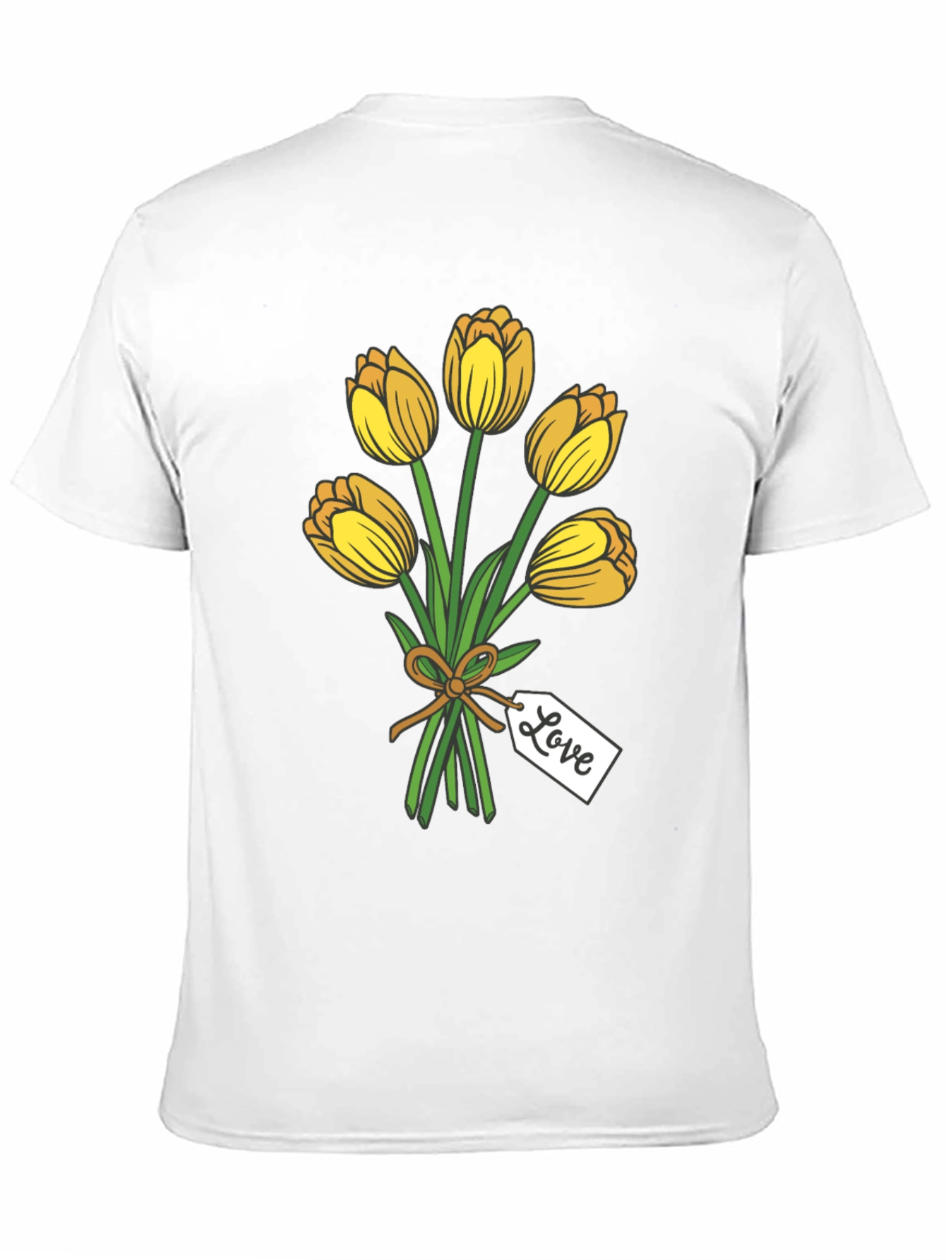 Tulip Bouquet Graphic Tee - Stylish Black T-Shirt