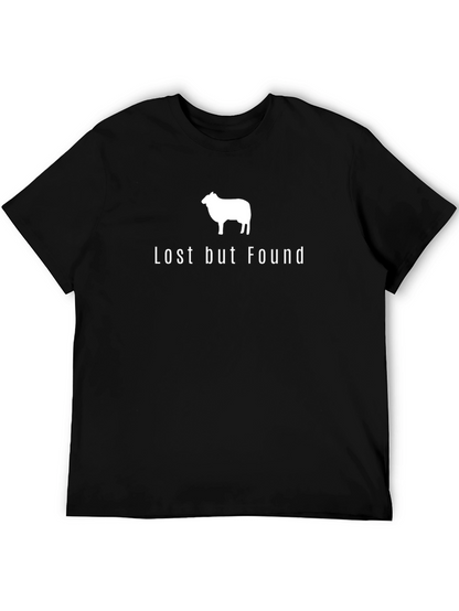 Lost But Found Sheep Graphic Tee - Black Cotton