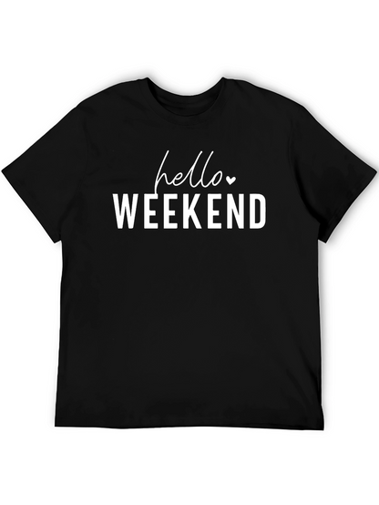 Hello Weekend Graphic Tee - Black