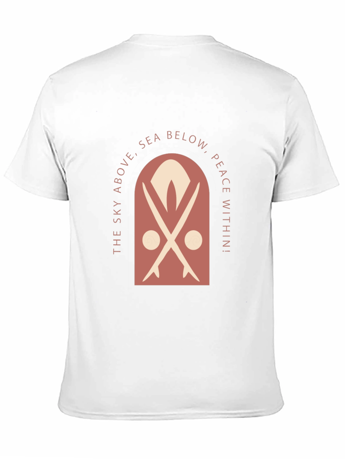 Surfboard Motif Graphic Tee - Sky Above Sea Below