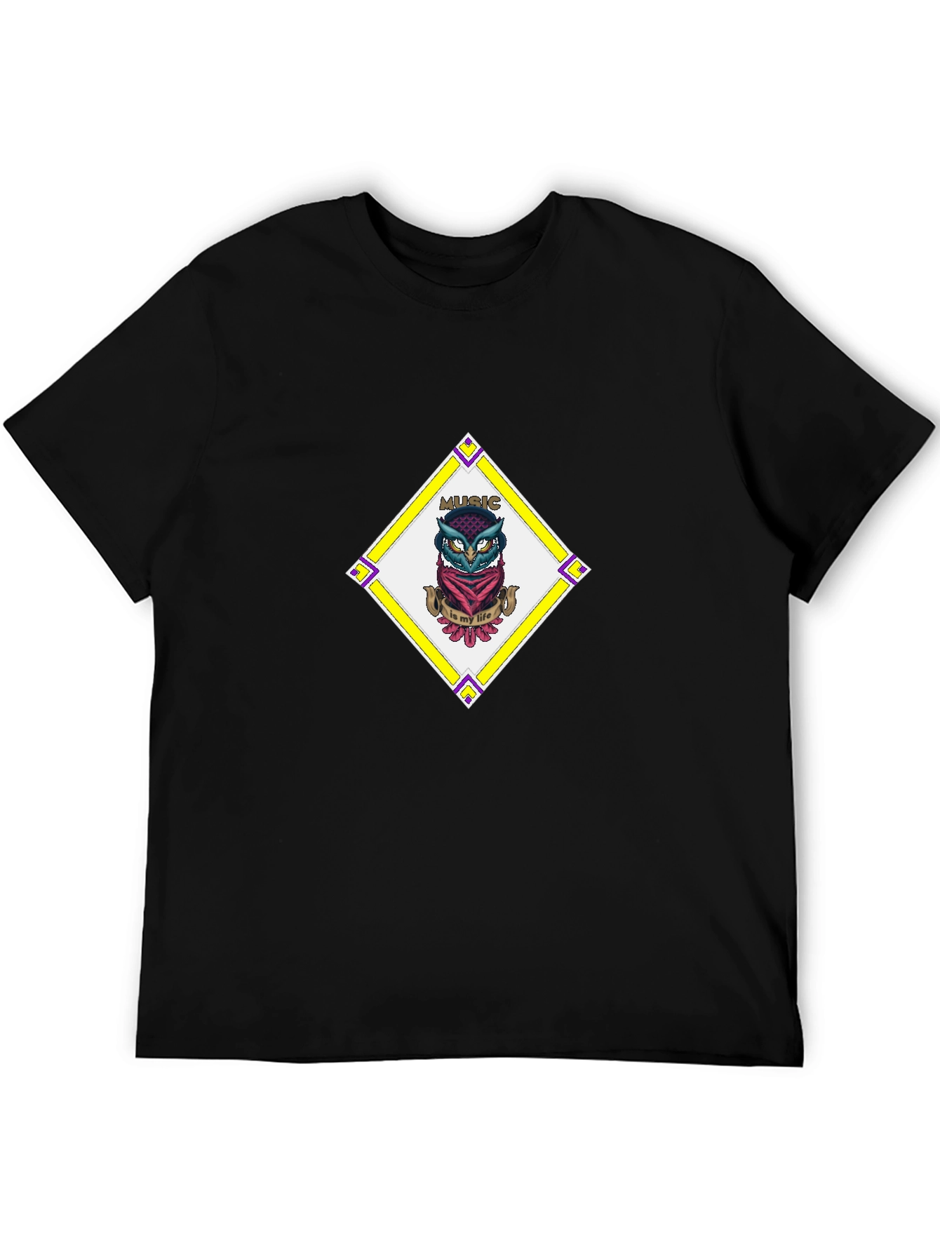 Music Owl T-Shirt - Bandana Diamond Design