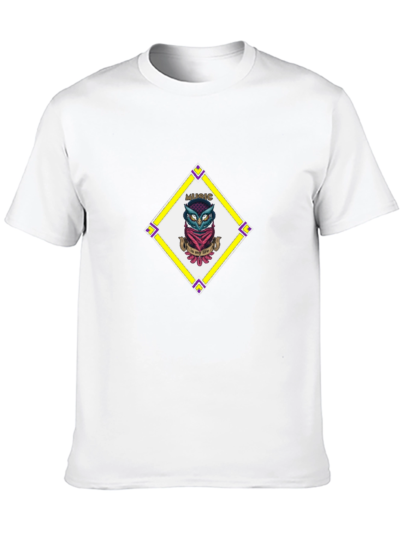 Music Owl T-Shirt - Bandana Diamond Design