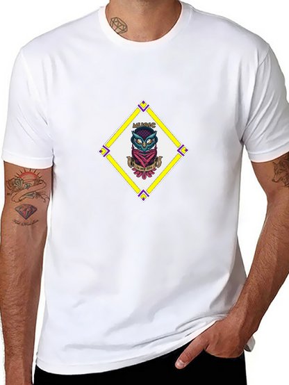 Music Owl T-Shirt - Bandana Diamond Design