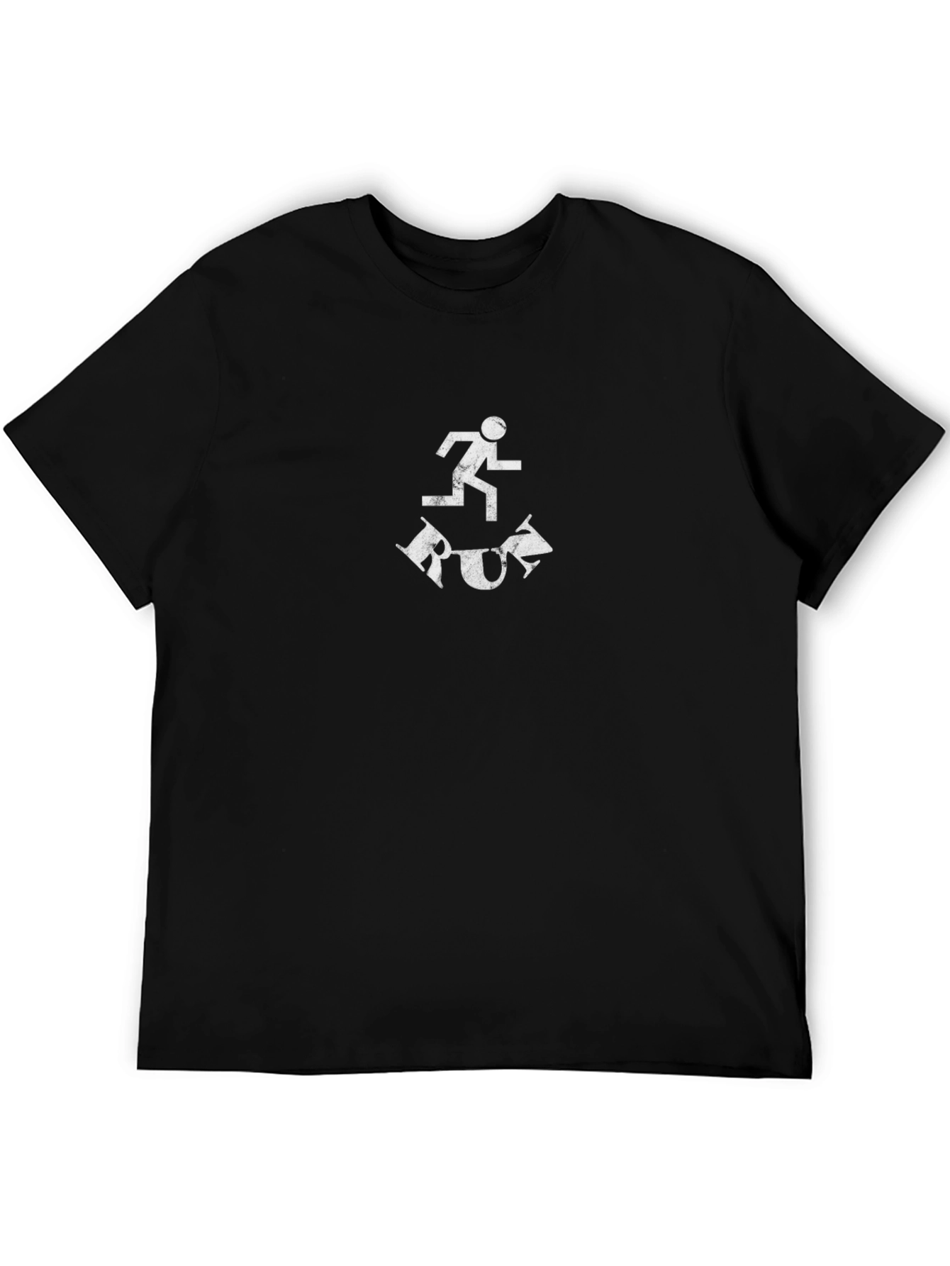 Mens Black Run Graphic Tee