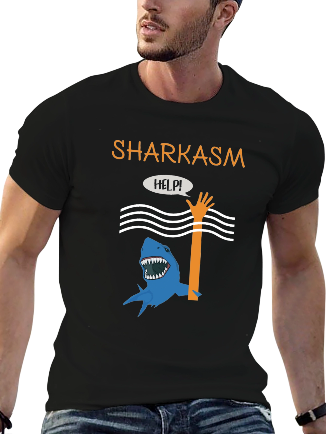 Sharkasm Funny Graphic T-Shirt