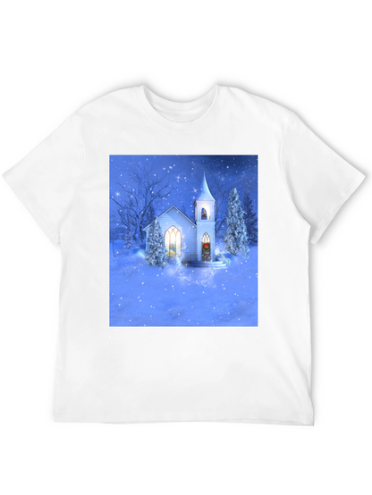 Winter Church T-Shirt - Holiday Festive Tee