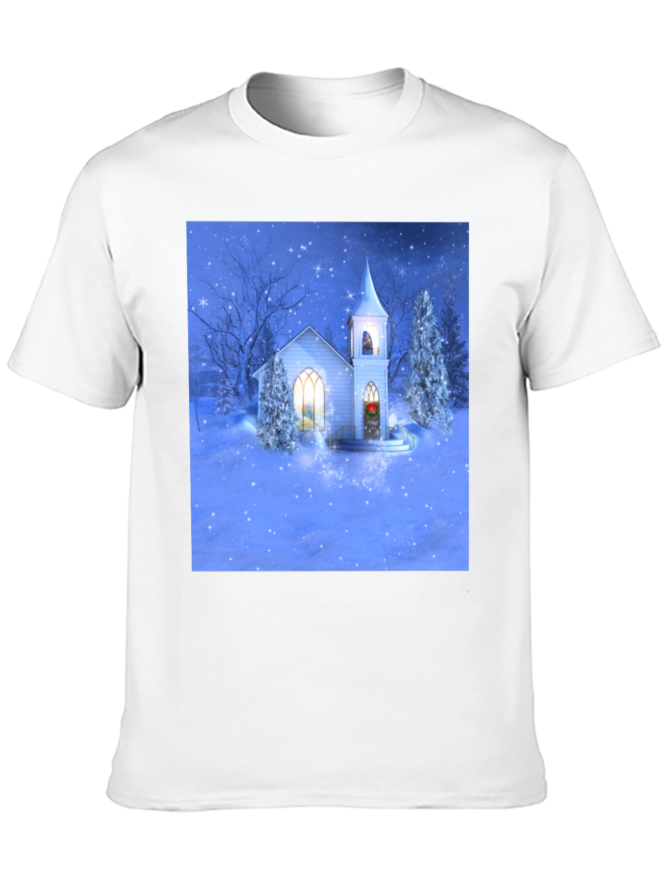 Winter Church T-Shirt - Holiday Festive Tee