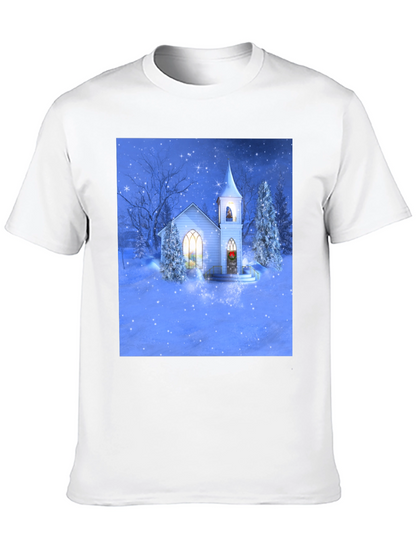Winter Church T-Shirt - Holiday Festive Tee