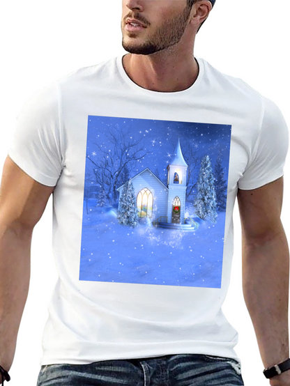 Winter Church T-Shirt - Holiday Festive Tee