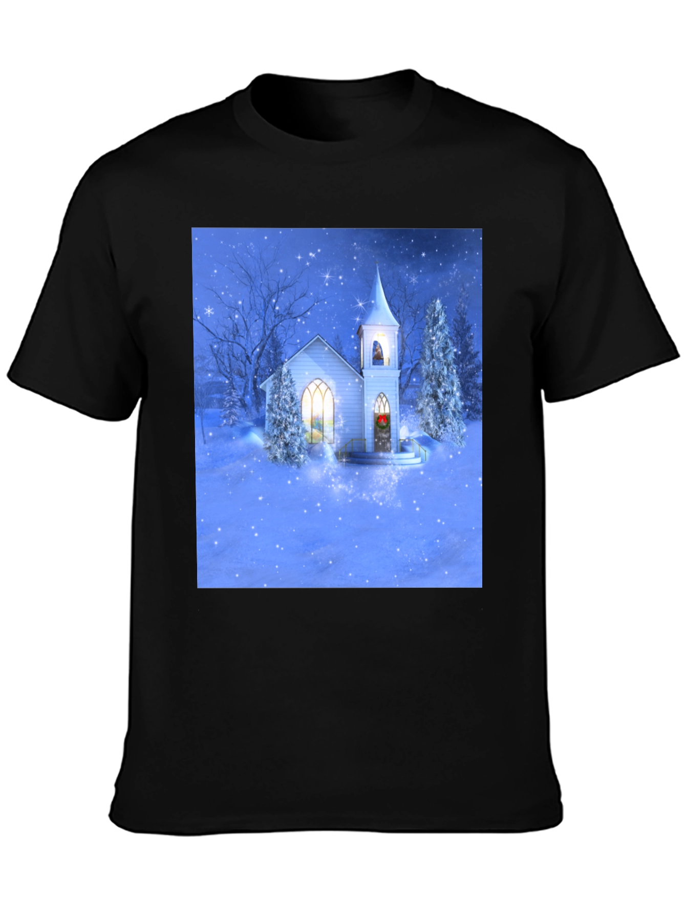 Winter Church T-Shirt - Holiday Festive Tee