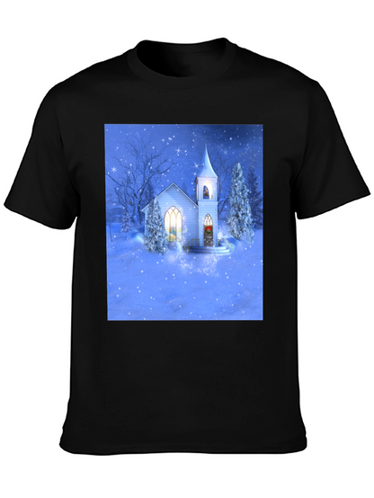 Winter Church T-Shirt - Holiday Festive Tee